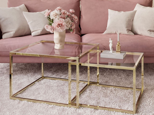 Salontafel op een gouden frame Asumi 35x41