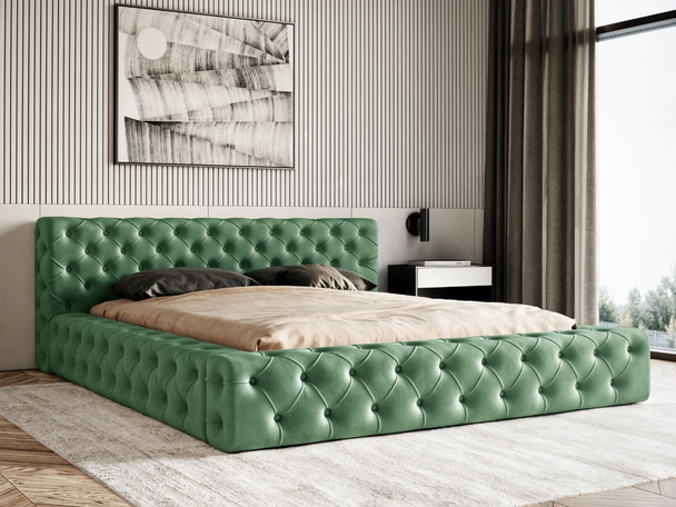 Bed met Opbergruimte en lattenbodem 140x200 cm Palini Groen