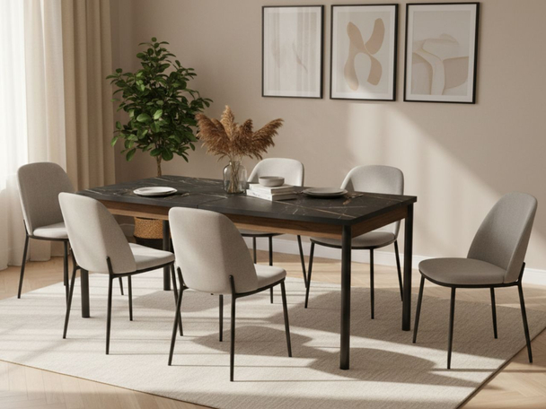 Uitschuifbare tafel Pascale Bruin, Zwart
