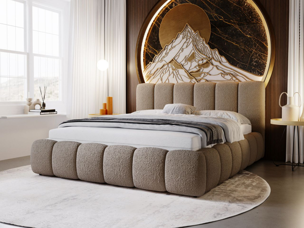 Bed met lattenbodem zonder opbergruimte 200x200 Cloud Bruin