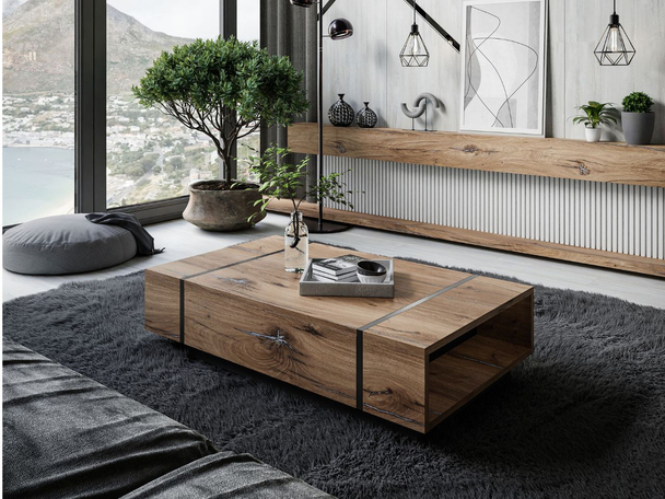 Salontafel Lunelie Flagstaff Eik