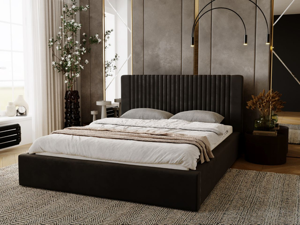 Tweepersoonsbed met Opbergruimte en lattenbodem 200x200 Malmo Bruin