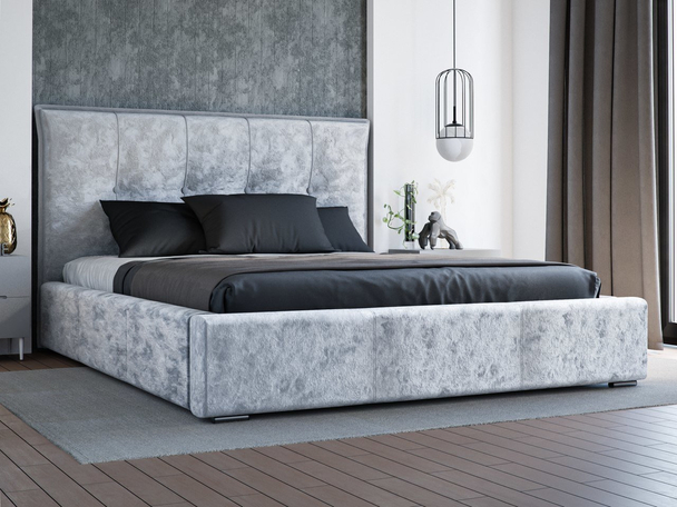 Bed met Opbergruimte en lattenbodem 160x200 Valencia Lichtgrijs