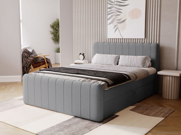 Boxspring met Opbergruimte 120x200 Osteno Donkergrijs