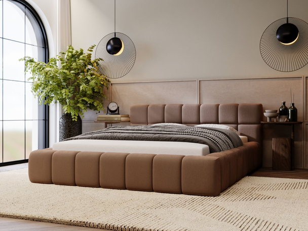 Tweepersoonsbed met Opbergruimte en lattenbodem 140x200 Alicante Bruin