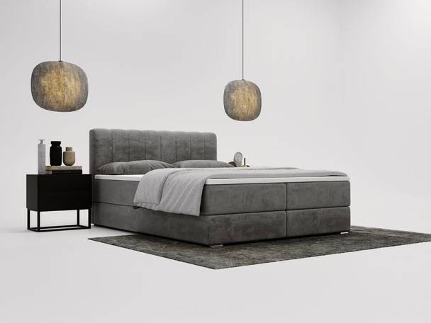 Boxspring met Opbergruimte 140x200 Forte Grijs