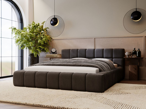 Tweepersoonsbed met Opbergruimte en lattenbodem 160x200 Alicante Anthracite