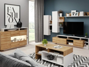 Meubelset voor de woonkamer Alvano Bruin, Wit
