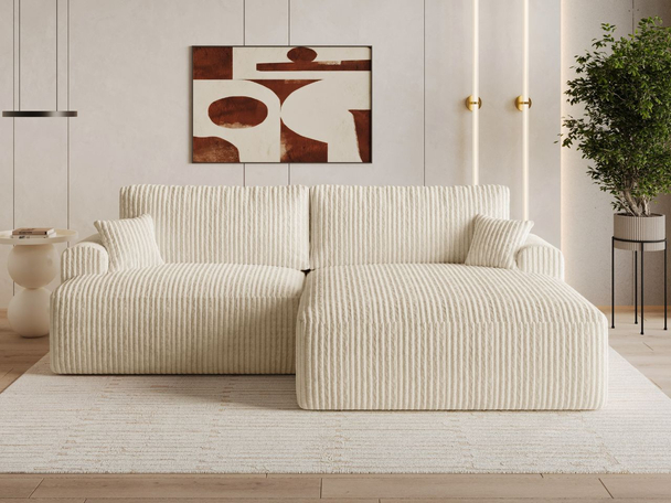 Hoekbank Rechts met Slaapfunctie en Opbergruimte Serene Beige