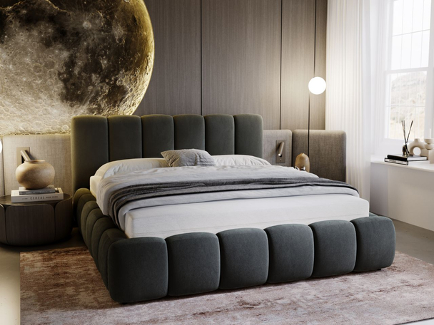 Bed met Opbergruimte en lattenbodem 120x200 Cloud Donkergrijs