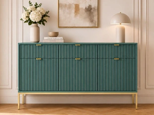 Dressoir met deuren en lades 154 cm Amber Groen