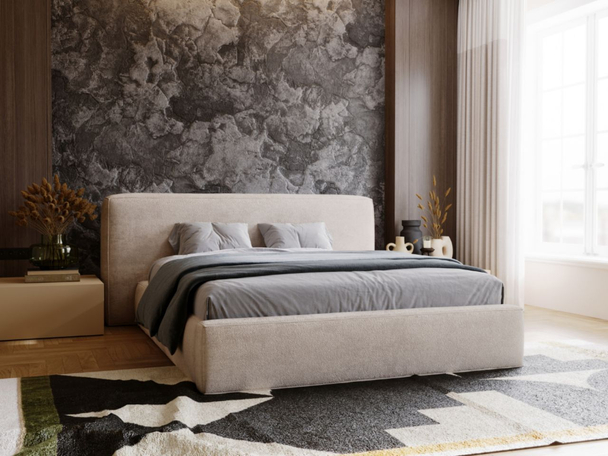 Bed met Opbergruimte en lattenbodem 180x200 cm Monza Beige