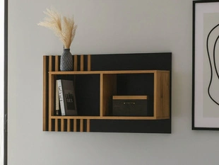 Wandplank Lavore Eiken Wotan, Zwart