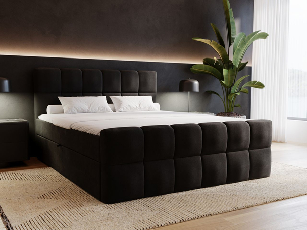 Boxspring met Opbergruimte 160x200 Alicante Zwart