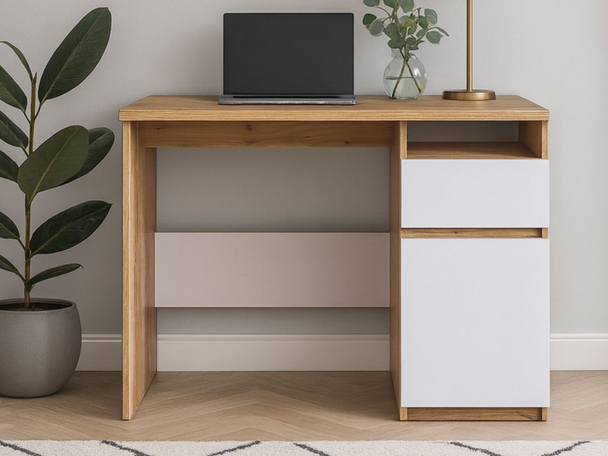 Bureau met deur en lade Arcadia Wit, Braun