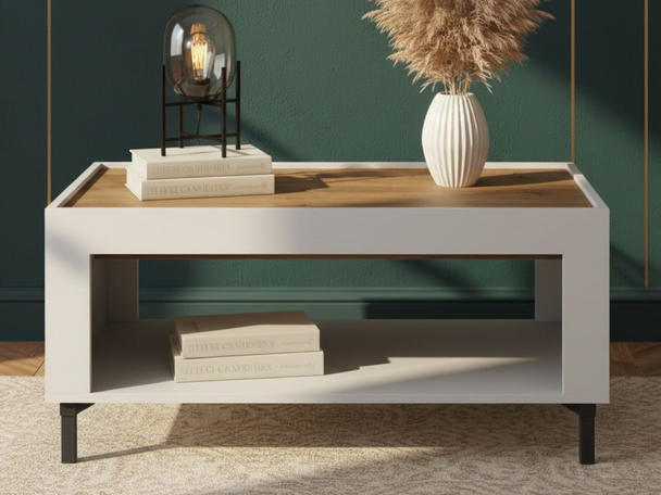Salontafel met plank Messina Wit