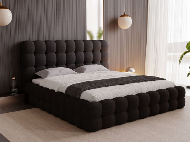 Bed met Opbergruimte en lattenbodem 200x200 Twist Zwart