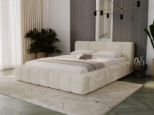 Bed met Opbergruimte en lattenbodem 120x200 Ibiza Crème