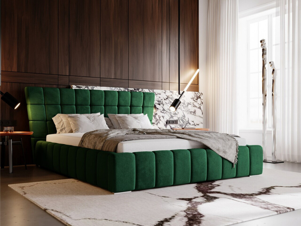Tweepersoonsbed met Opbergruimte en lattenbodem 140x200 Paris Groen